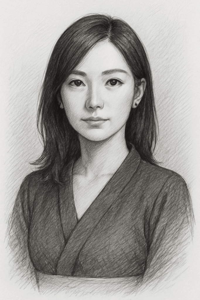 鉛筆画風ポートレート画像